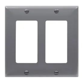 2-Gang Decorator Rocker Wall Plate Gray