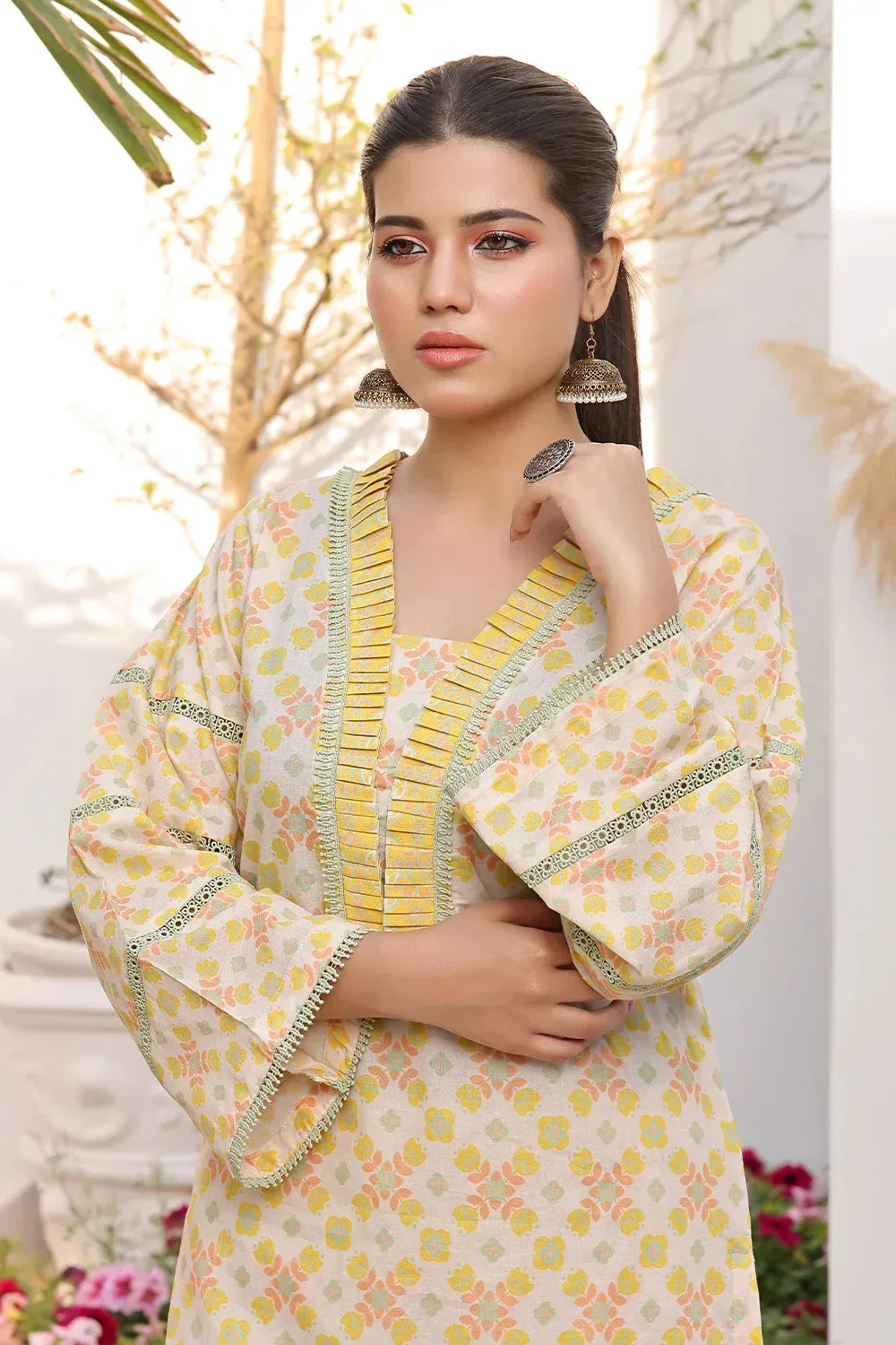 2PC Unstitched Printed Lawn Shirt and Trouser KST-2490