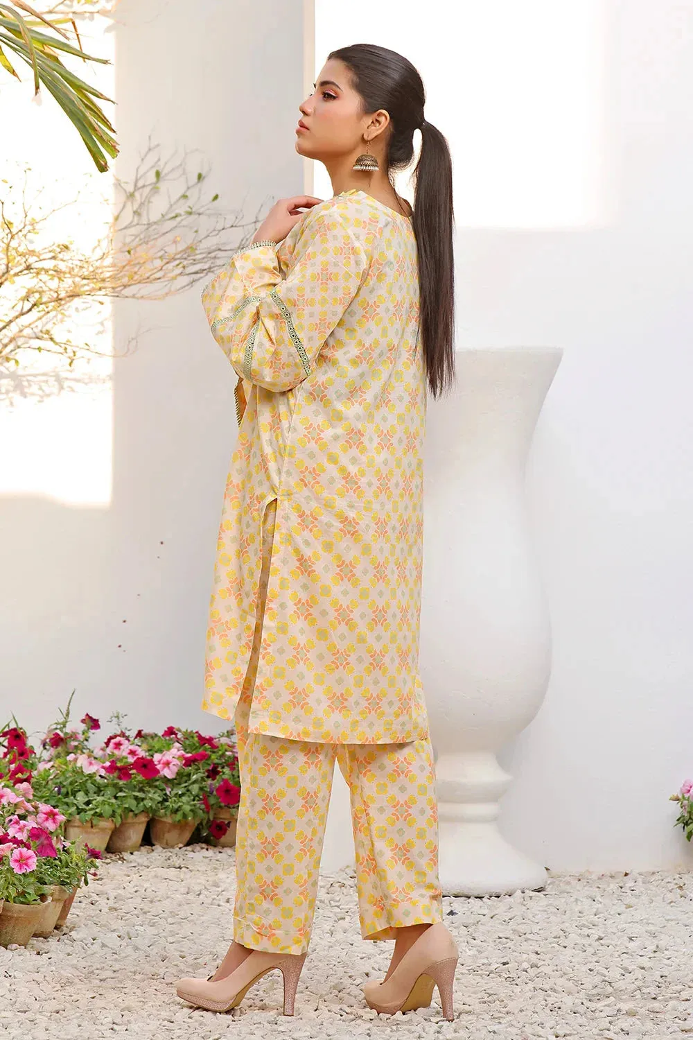 2PC Unstitched Printed Lawn Shirt and Trouser KST-2490