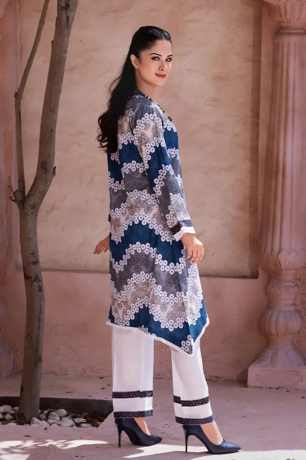 2PC Unstitched Printed Lawn Shirt and Trouser KST-2633