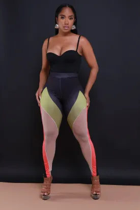 After All High Rise Multicolor Leggings - Black/Pink