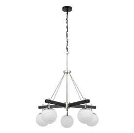 Allie 352C05BLSB 5-Light Chandelier - Black/Satin Brass