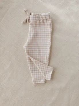 Baby leggings / tiny checkers - powder