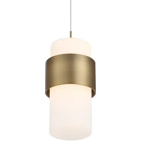 Banded 5 in. LED Pendant Light Brass Finish