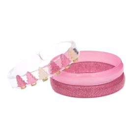 Bangle Set - Pink Glitter Trees