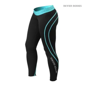 Better Bodies Athlete Tights - Black-Aqua