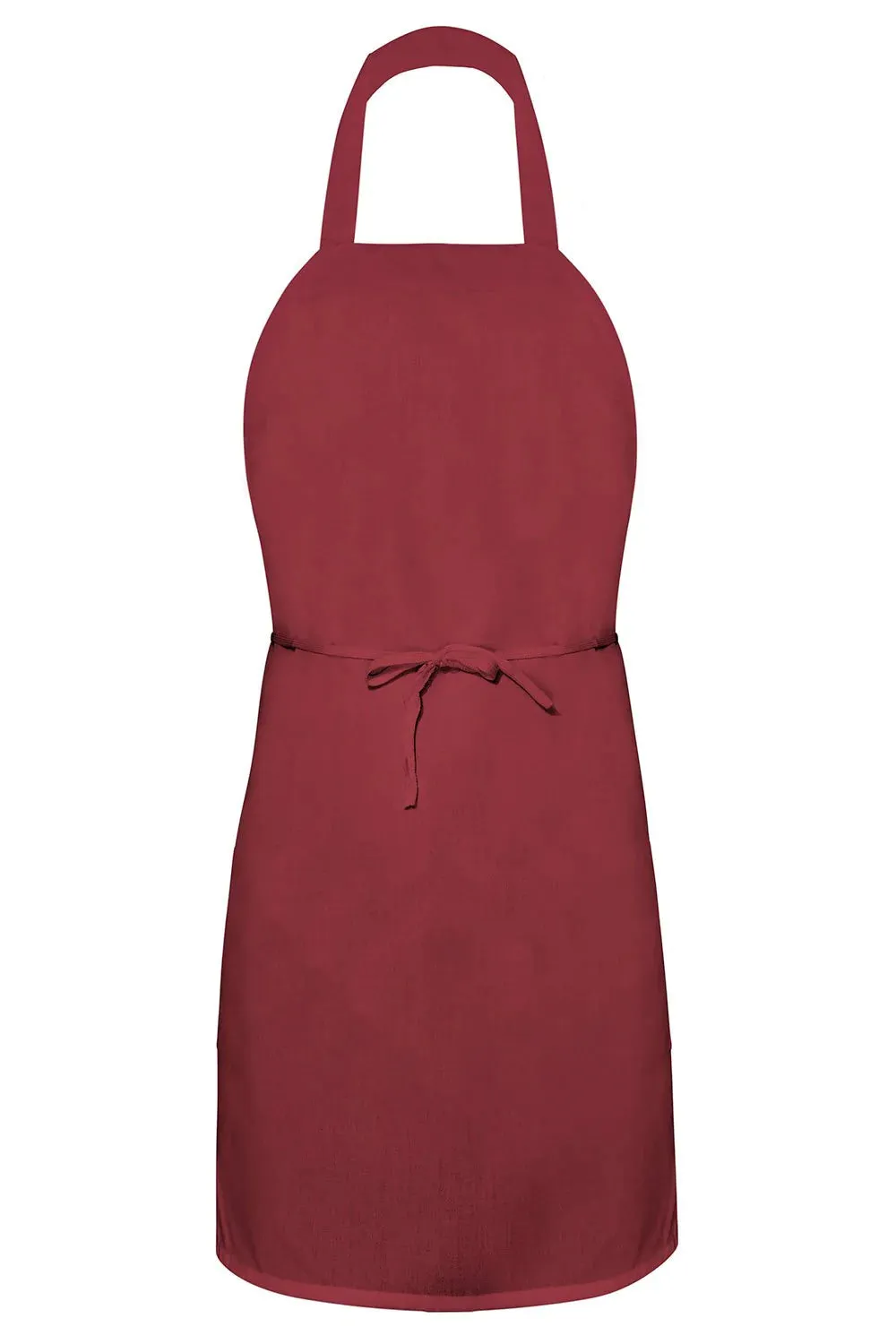 Burgundy Bib Apron (No Pockets)