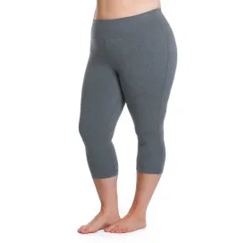 Charcoal Heather Grey Curve Basix Capri