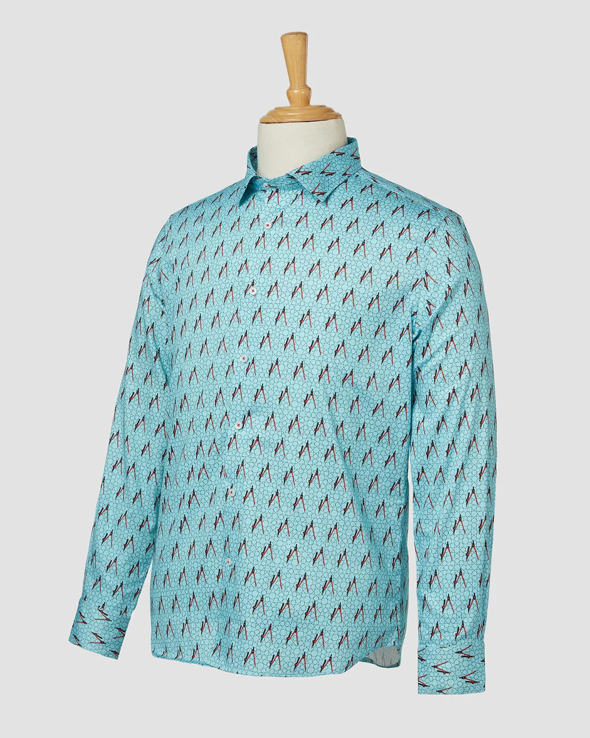 Compass Printed Shirt - Light Blue