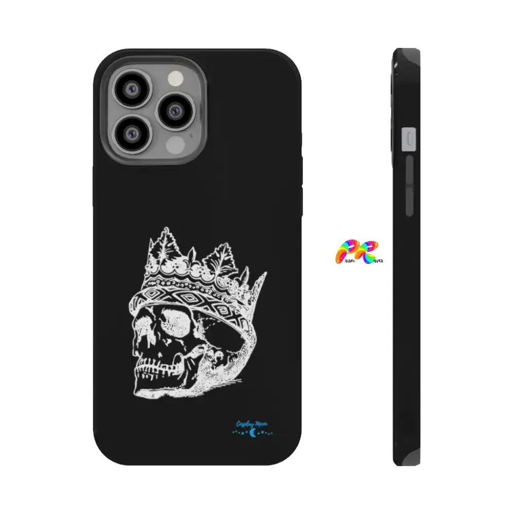 Crowned Skull Impact-Resistant iPhone Cases, Black