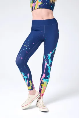 DuoKnit Leggings in Midnight Blue Splatter