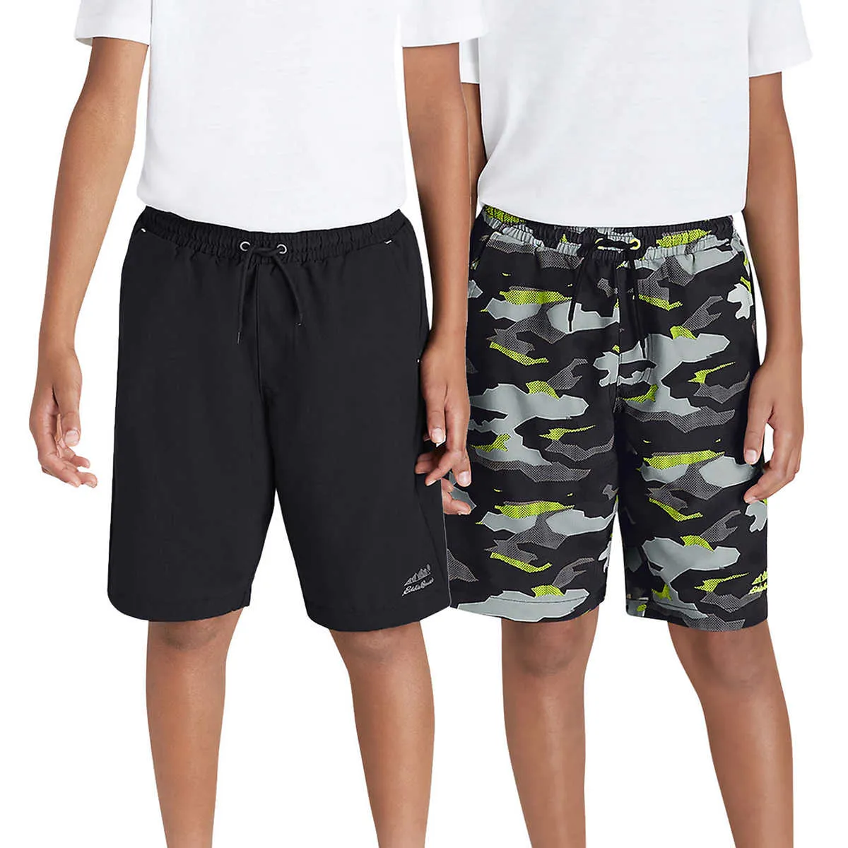 Eddie Bauer Big Boy's 2-pack Youth Hybrid Quick Dry Mesh Lined Casual Active Shorts