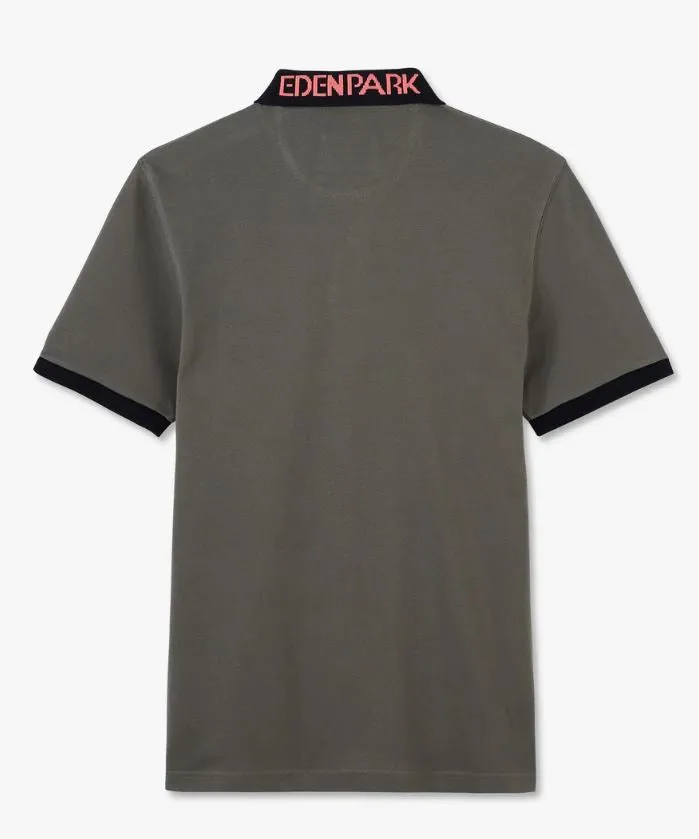 Eden Park Green/Grey Short Sleeve Polo Grey