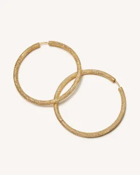 Florentine Finish Extra Large Round Hoop Earrings