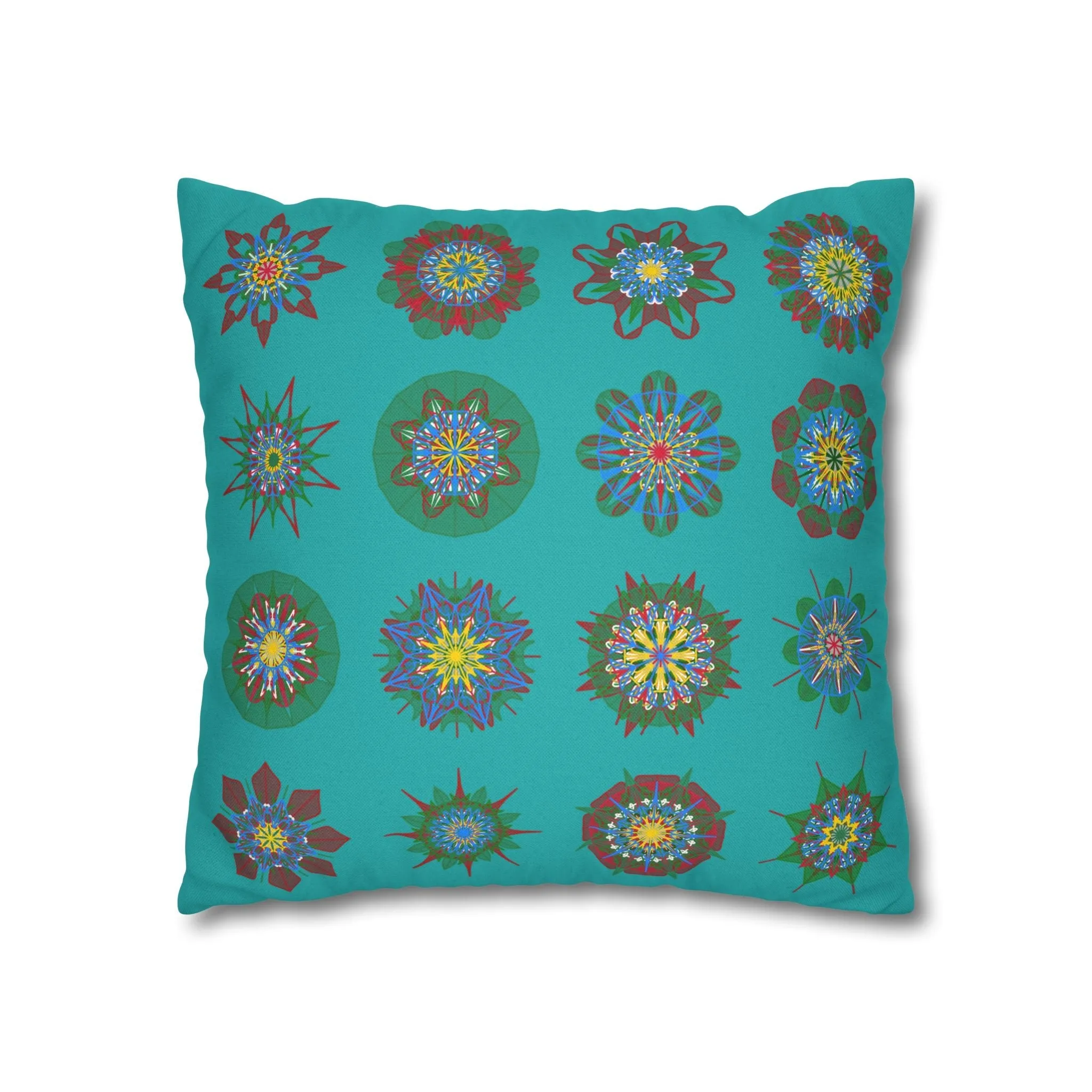 Handmade Mandala Art Pillowcase - Light Sea Green