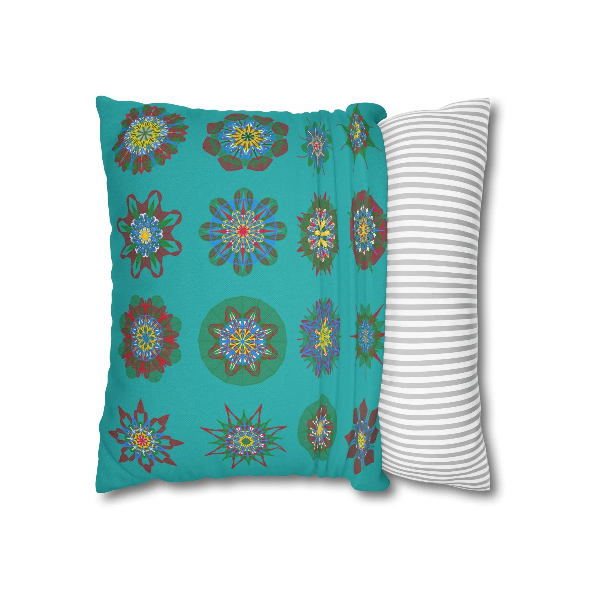 Handmade Mandala Art Pillowcase - Light Sea Green