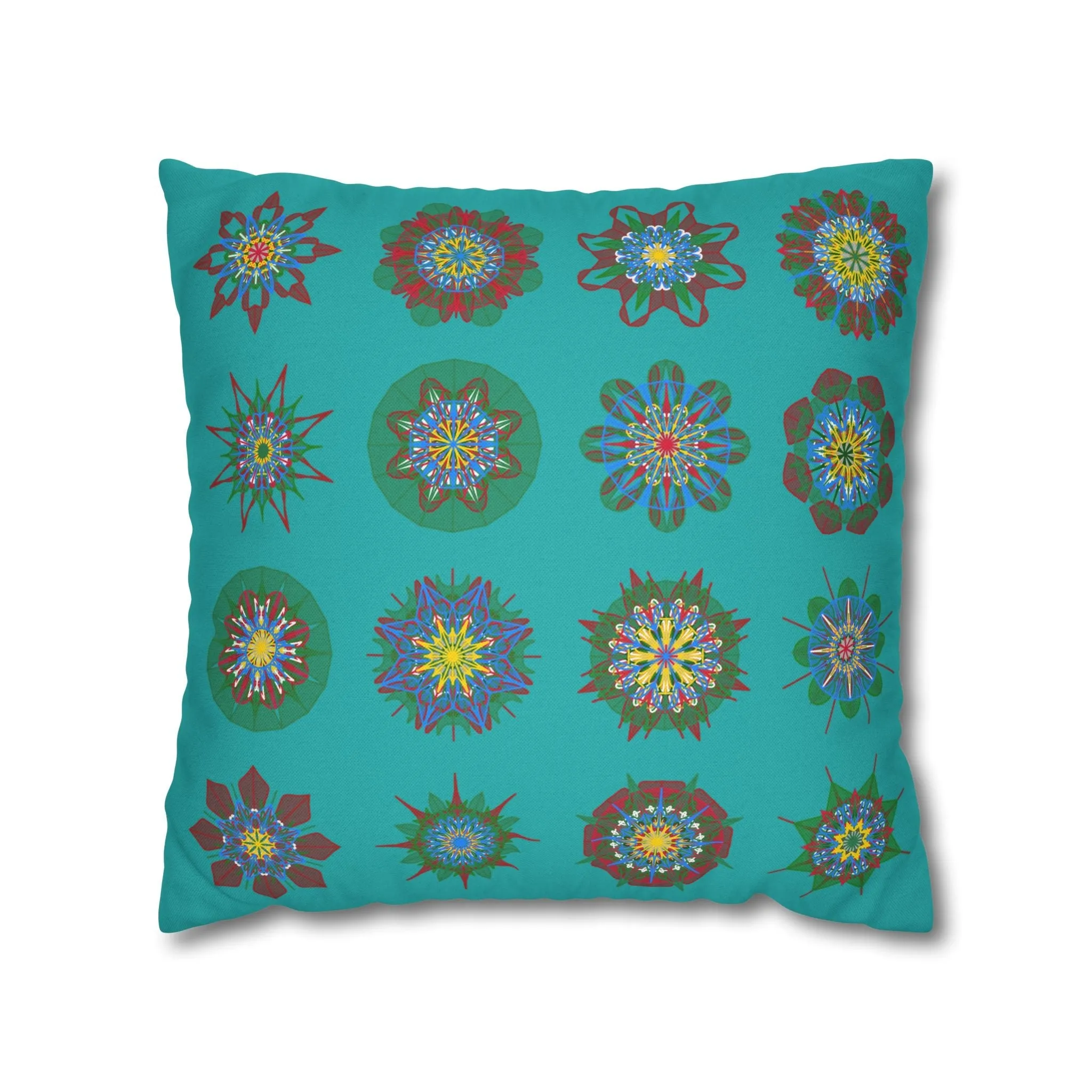 Handmade Mandala Art Pillowcase - Light Sea Green