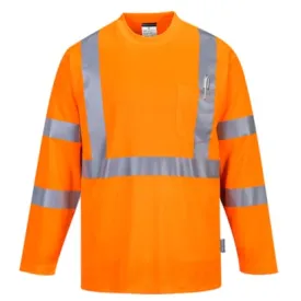 Hi-Vis Long Sleeved T-Shirt with pocket RIS 3279 Portwest S191