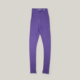 LENO COTTON RIB LEGGINGS - PURPLE