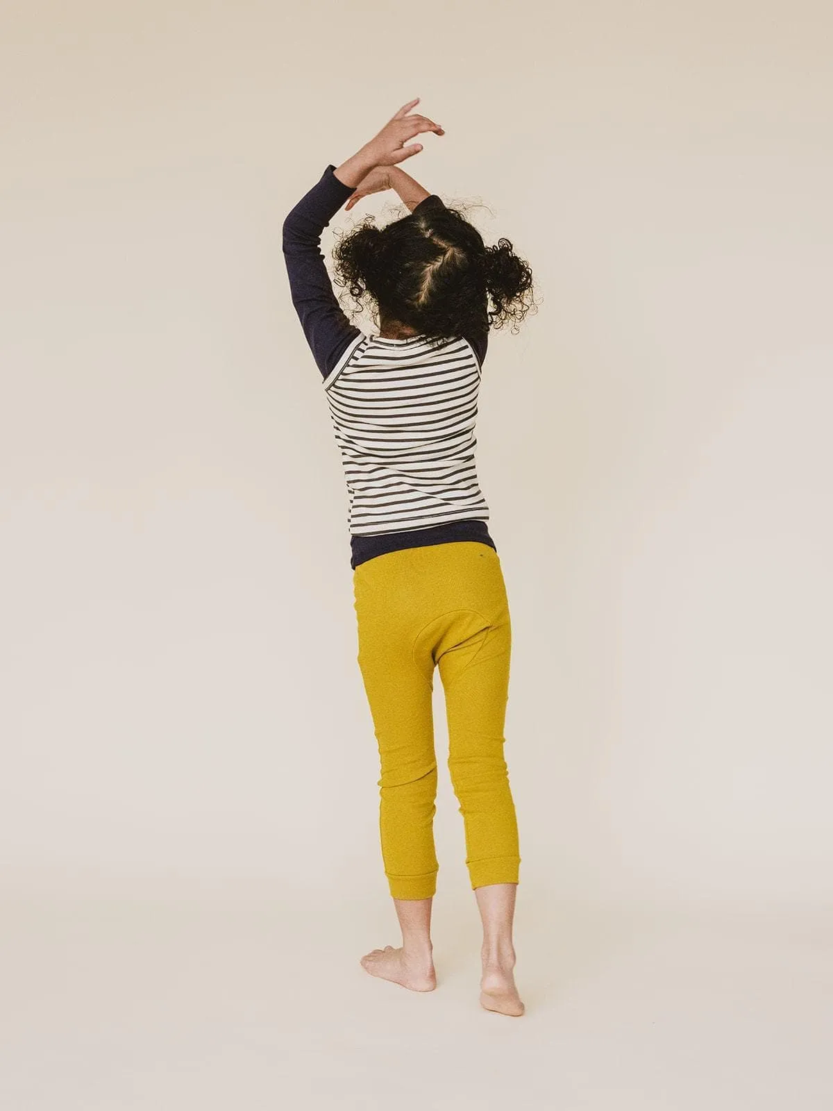 organic cotton drawstring leggings - chartreuse