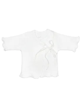 Organic Cotton White Ribbon Tie Wrap Top