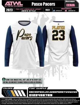 Pasco Pacers Warmup mens cut Long Sleeve Jersey