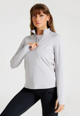 Performance Half Zip Long Sleeve Top-Grey