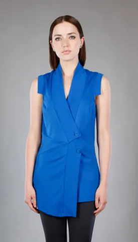 Pieced Vest/Tunic in Cobalt & Combo