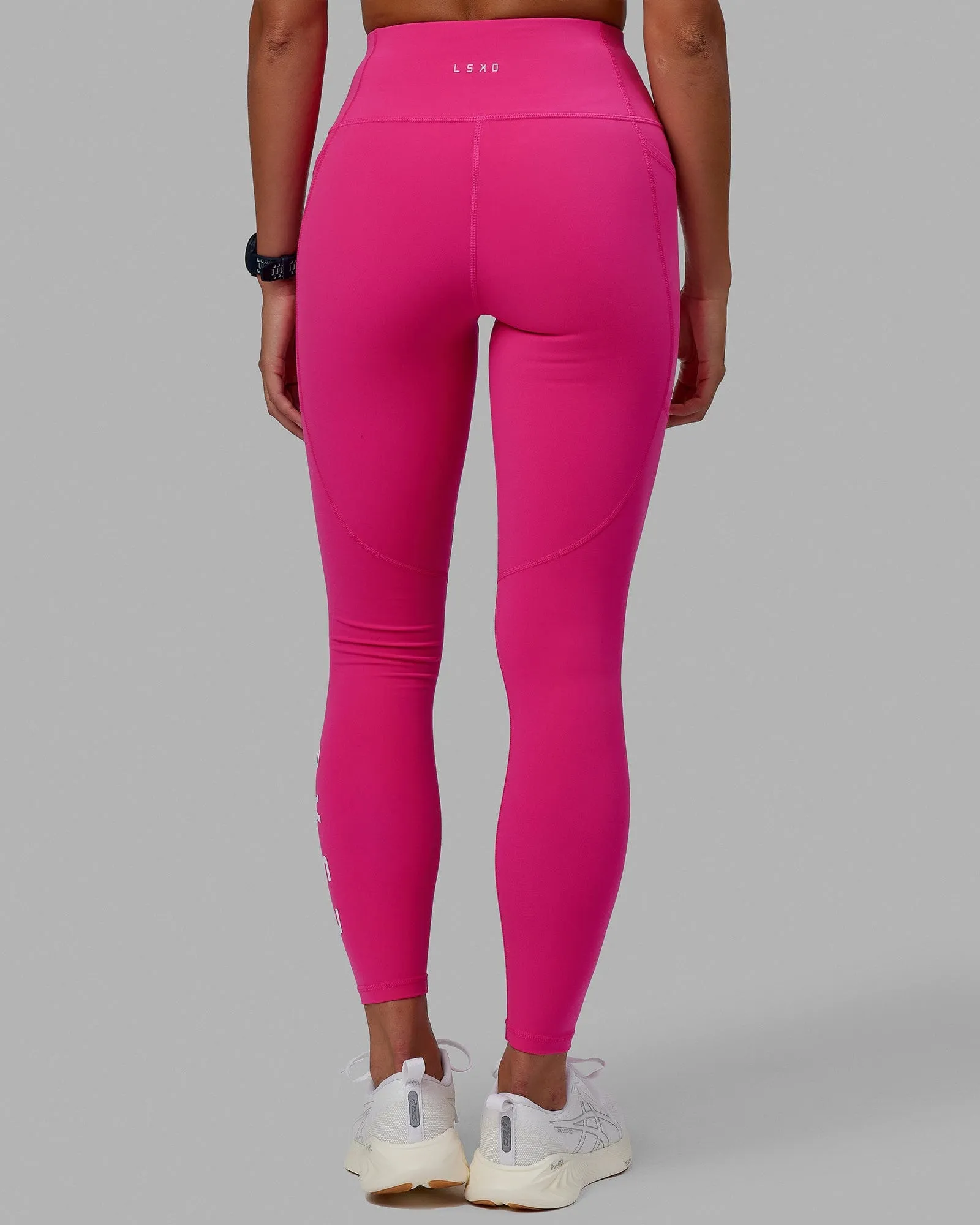 Rep Full Length Leggings - Ultra Pink-White