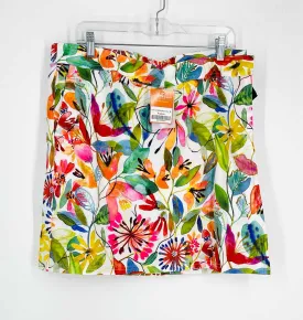 RipSkirt Hawaii Size XL White/Multi Floral Polyester Blend NEW Skirt Skirt