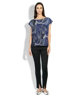 ROXANNE T-SHIRT PRINT BLACK IRIS