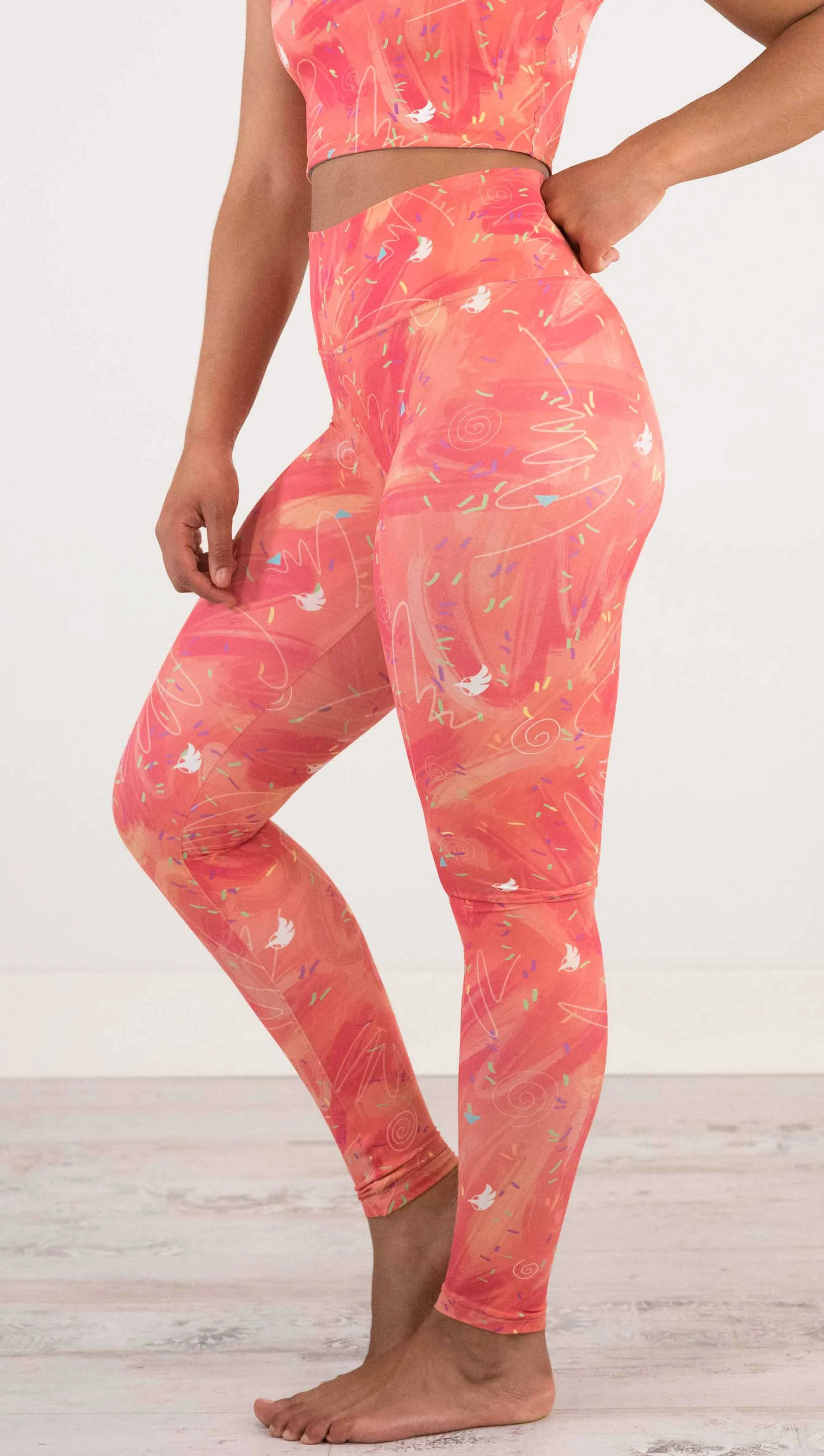 Salmon Scribbles - Athleisure Leggings