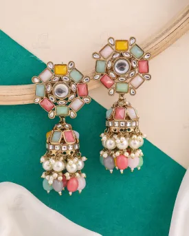 Sana Kundan Jhumki Earrings - RANG