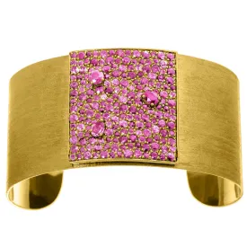 Stardust Cuff Yellow Gold Pink Sapphire