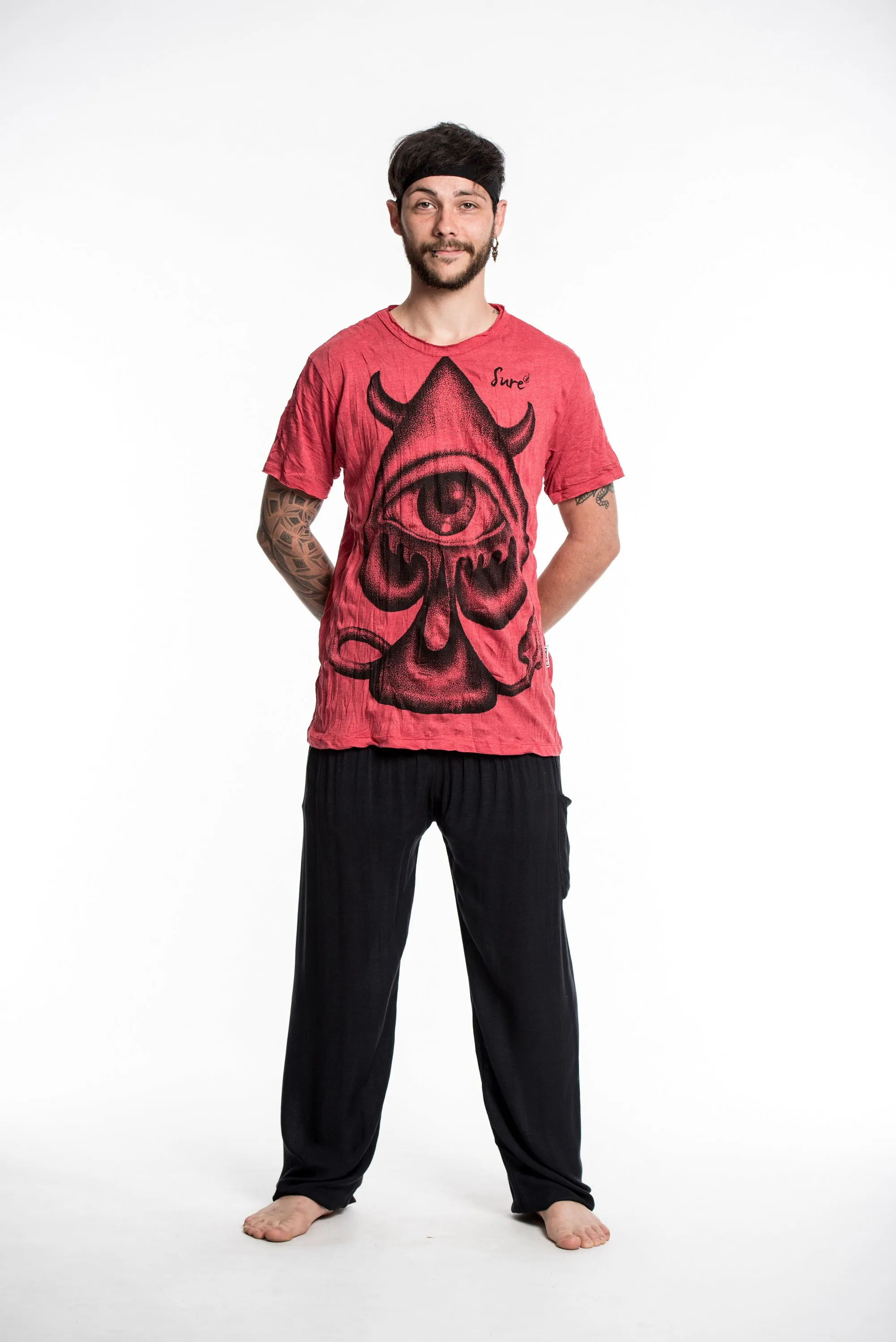 Sure Design Men's Spades Eye T-Shirt Red