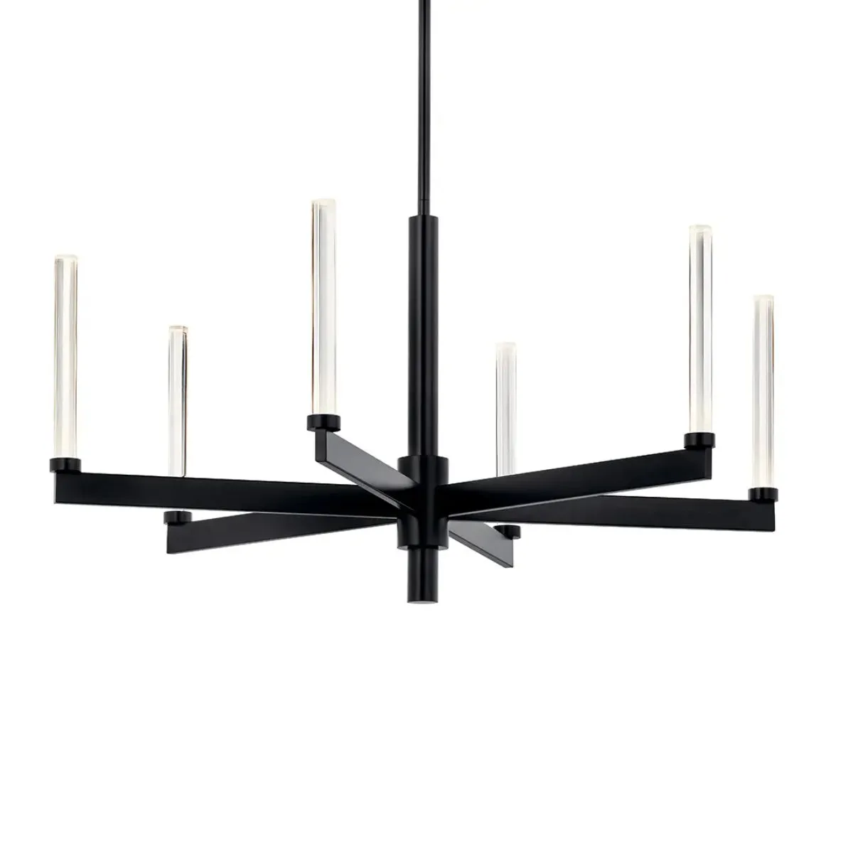 Sycara 36" 6-Light LED Chandelier, Black Finish